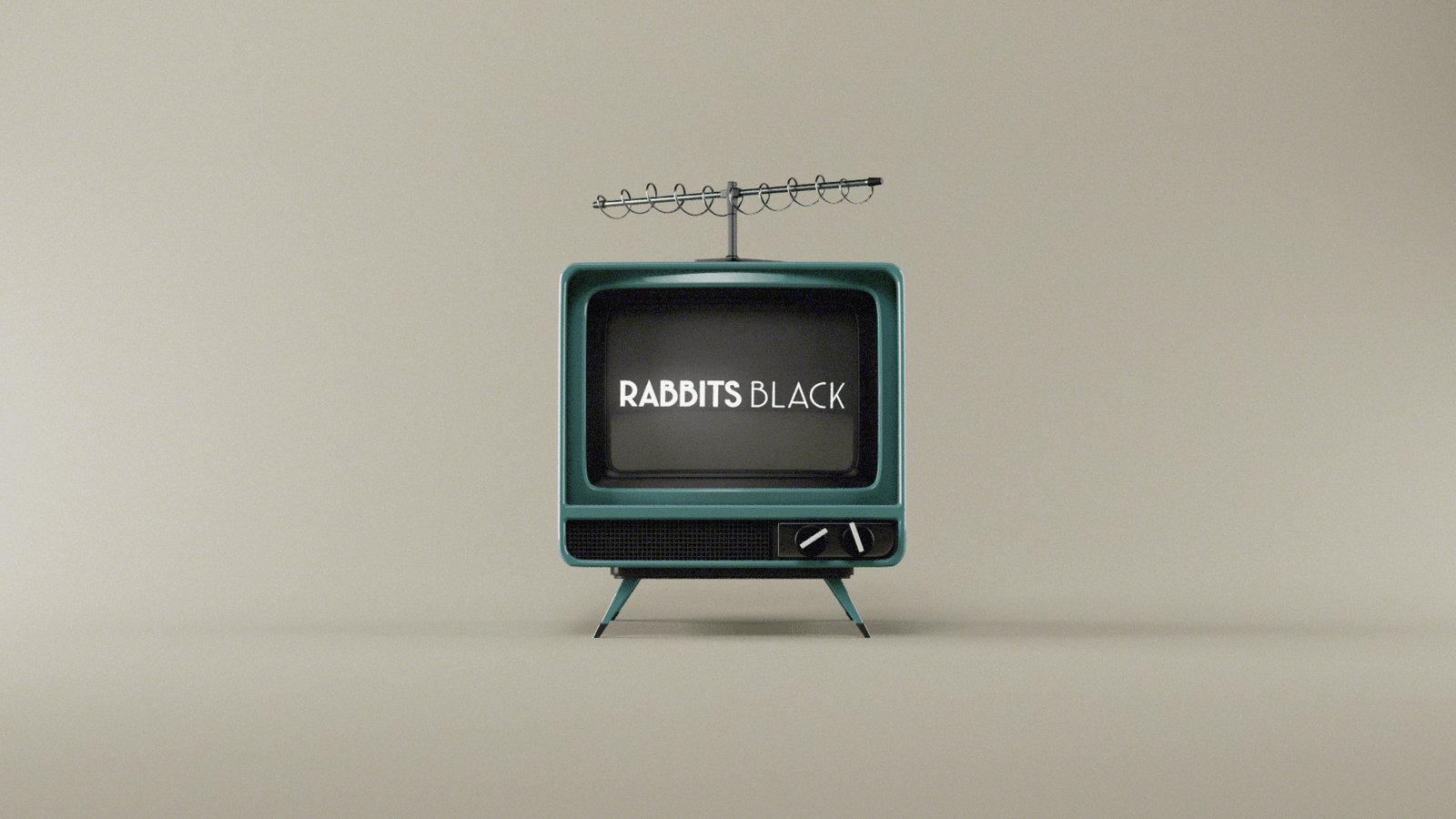 A retro television displaying the Rabbits Black name.