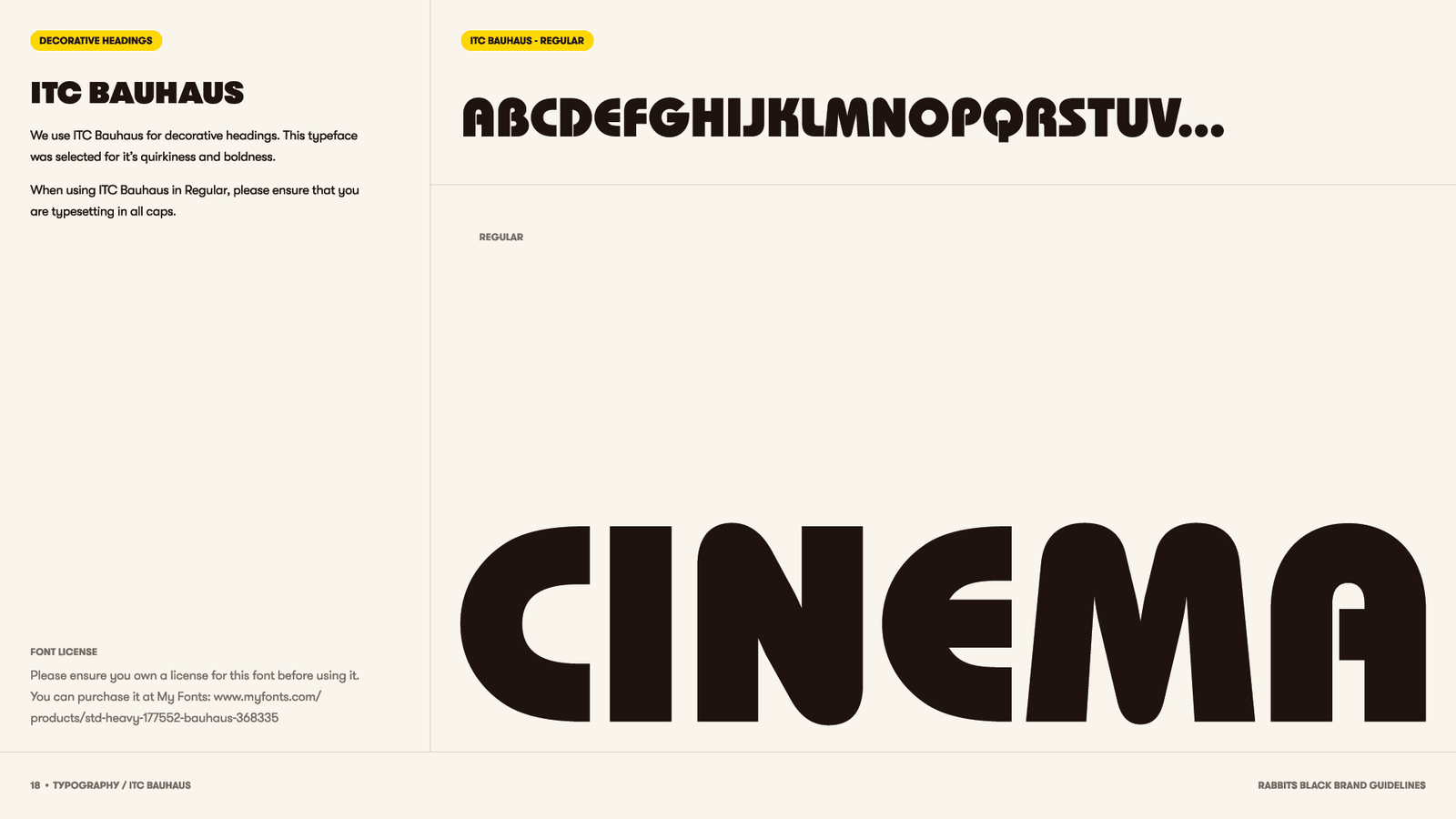 ITC Bauhaus letterforms and large Cinema lettering.